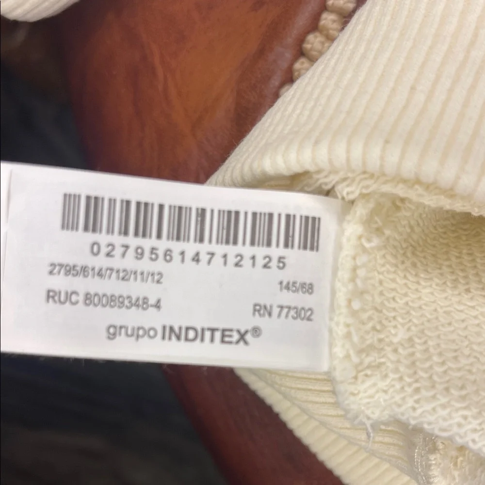 NWT Zara Girls Crewneck Embroidered Bows Pullover Sweatshirt Ivory Sz 11 / 12
